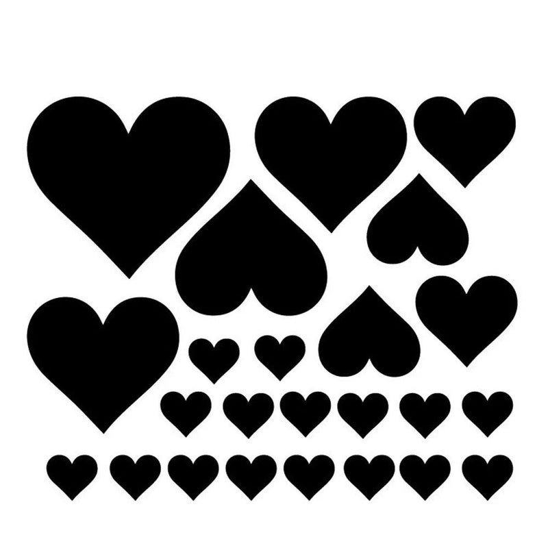 Vinyl heart decals 24-piece set, view 6 - MRSLM