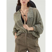 sequin linen cardigan, view 7 - MRSLM