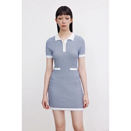 Vintage plaid polo collar dress, view 2 - MRSLM
