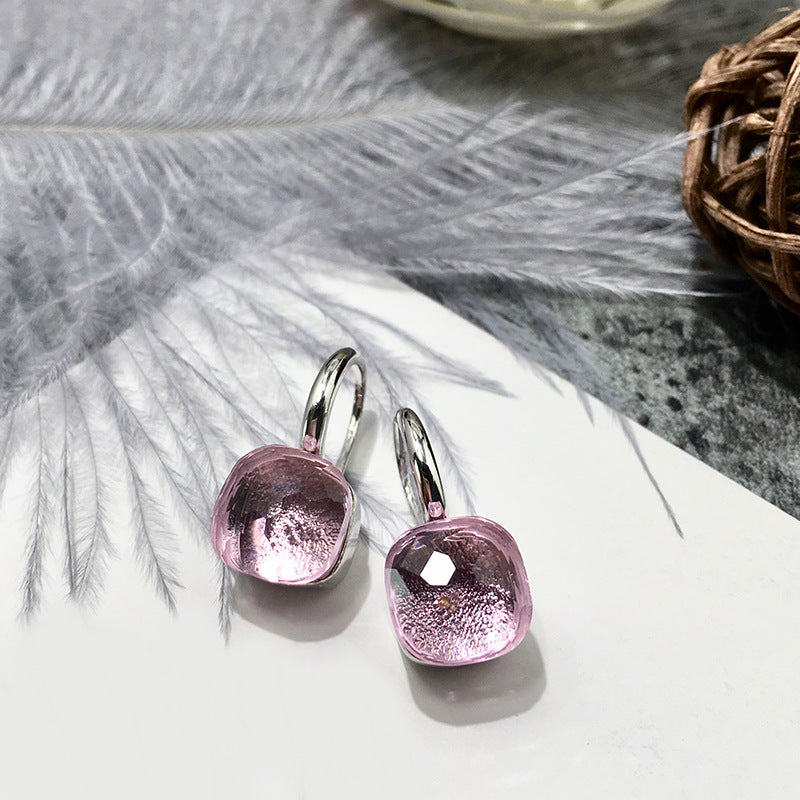 colored stone french hook earrings, view 6 - MRSLM