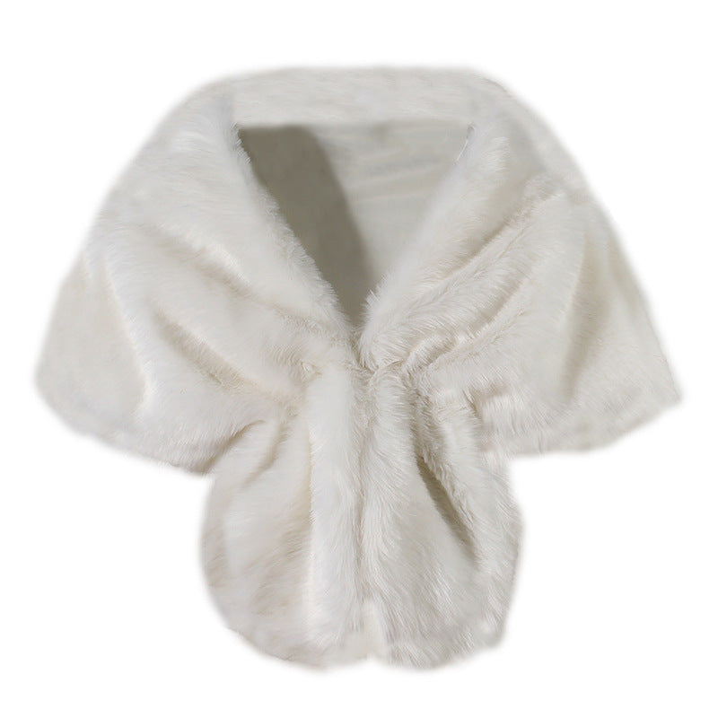 faux fur shawl wrap, view 6 - MRSLM