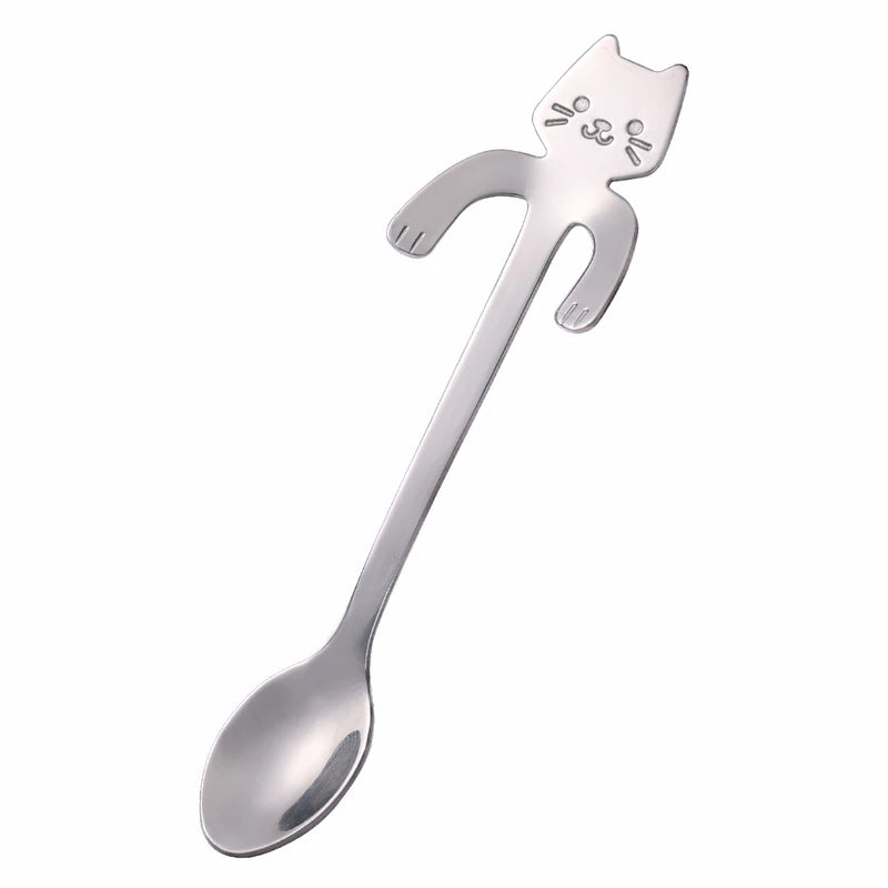 Cat-shaped stainless steel teaspoon, view 5 - MRSLM