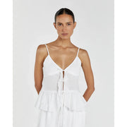 v-neck cami top with tie-up straps, view 6 - MRSLM