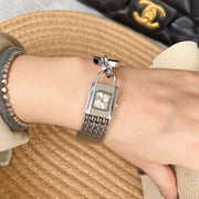 Women's small square steel quartz watch, view 6 - MRSLM