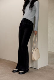 vintage high waist flared denim pants, view 6 - MRSLM