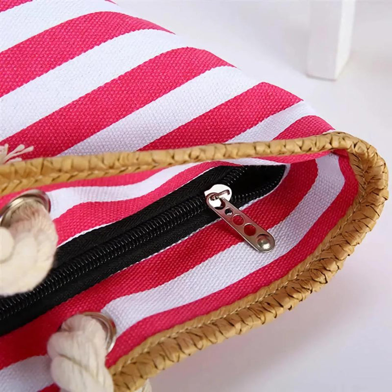 Striped beach tote bag, view 7 - MRSLM