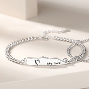 925 silver couple letter bracelets, view 5 - MRSLM