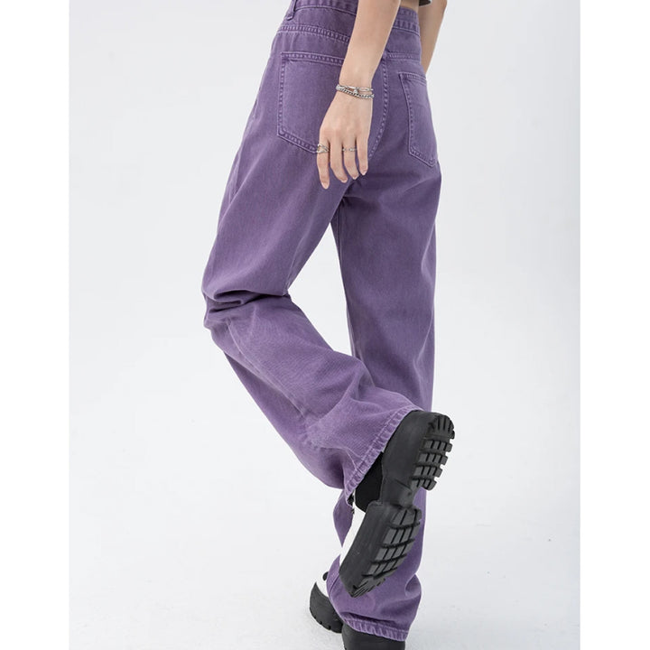 Vintage Purple High Waist Streetwear Jeans