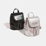 PU leather mini backpack, view 4 - MRSLM