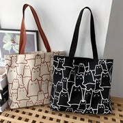 cat canvas handbag, view 4 - MRSLM