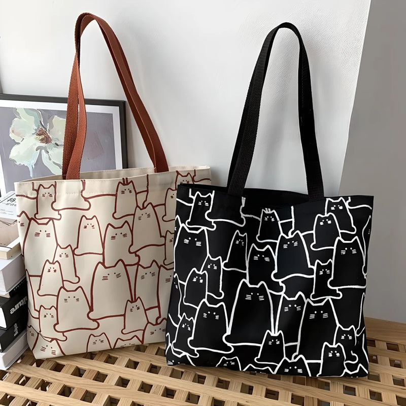 cat canvas handbag, view 4 - MRSLM