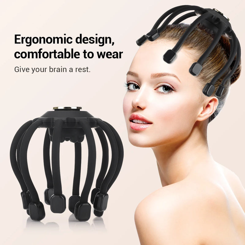 electric octopus head scalp massager, view 3 - MRSLM