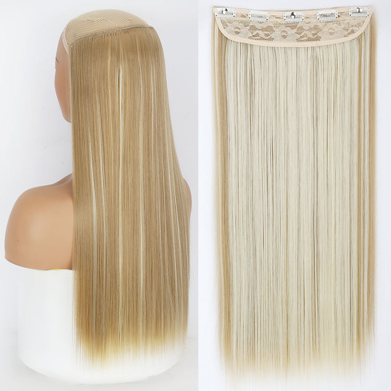 synthetic long straight clip-in hair extensions, view 4 - MRSLM