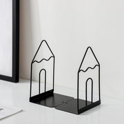 black and white iron bookends, view 5 - MRSLM
