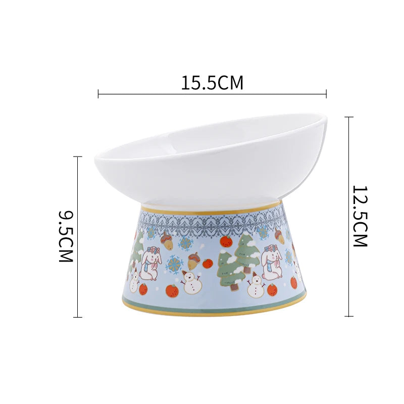 Hand-painted ceramic cat bowl, view 8 - MRSLM