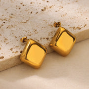 geometric square stud earrings, view 2 - MRSLM