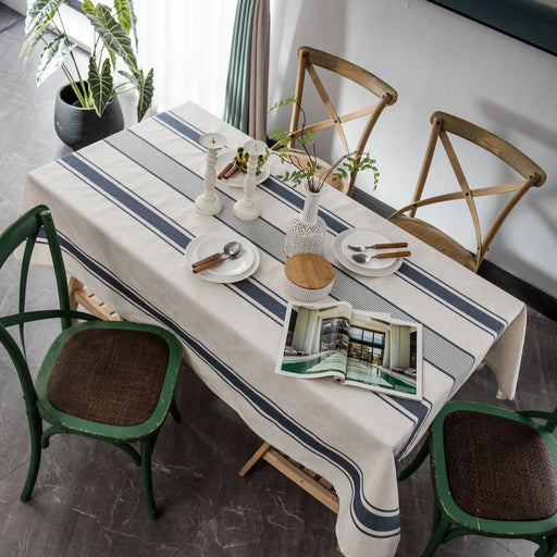 striped cotton linen tablecloth - MRSLM