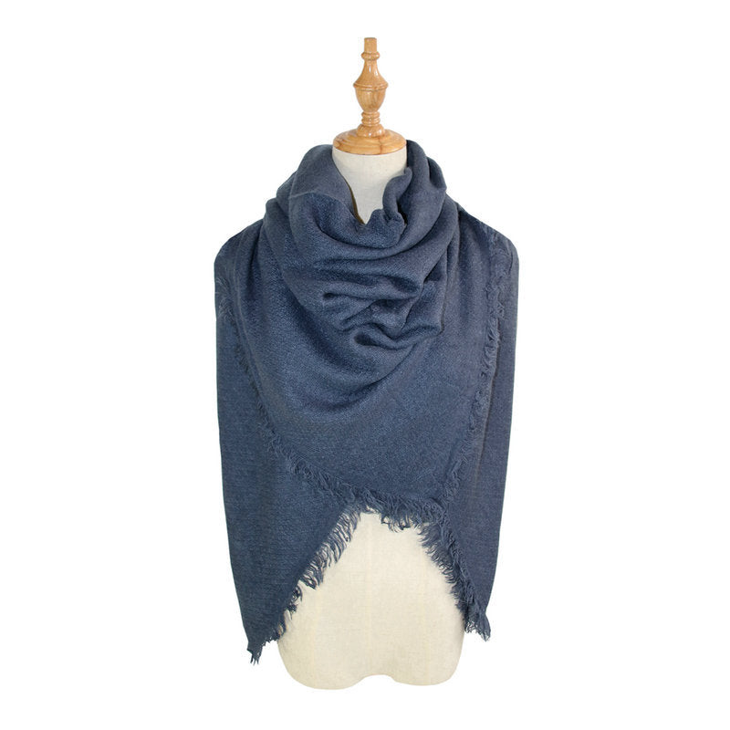 Faux cashmere oversized solid scarf, view 2 - MRSLM