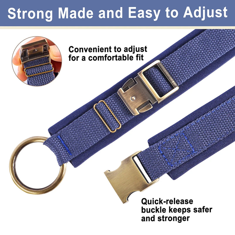 soft padded adjustable dog collar, view 9 - MRSLM