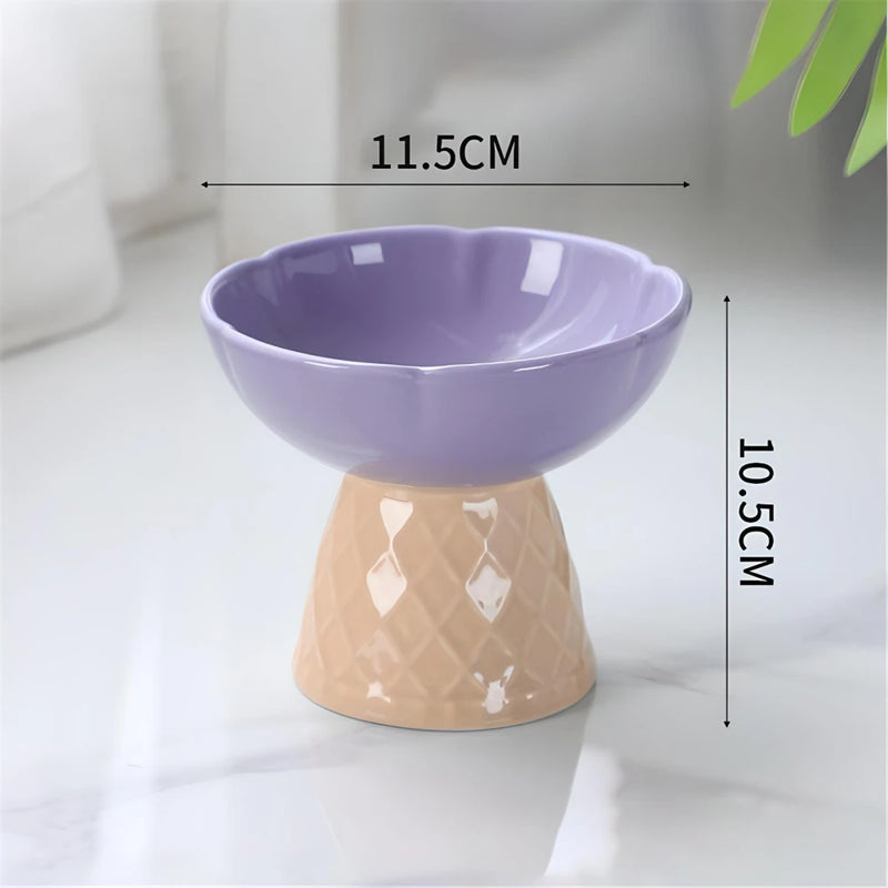 ceramic ice cream cat and dog bowl, view 3 - MRSLM