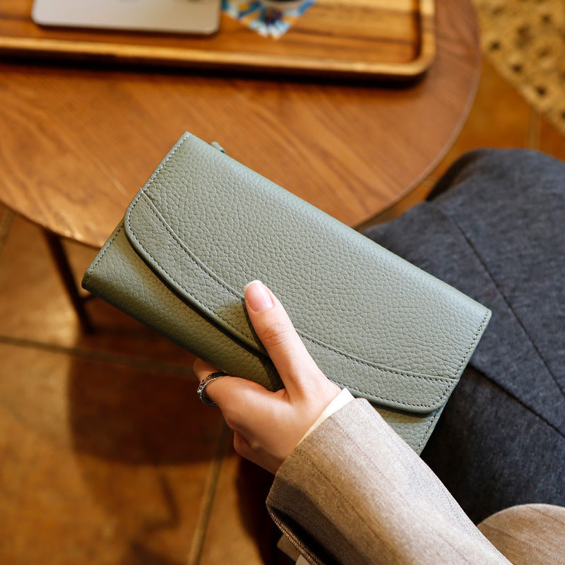 women's long leather clutch, view 2 - MRSLM