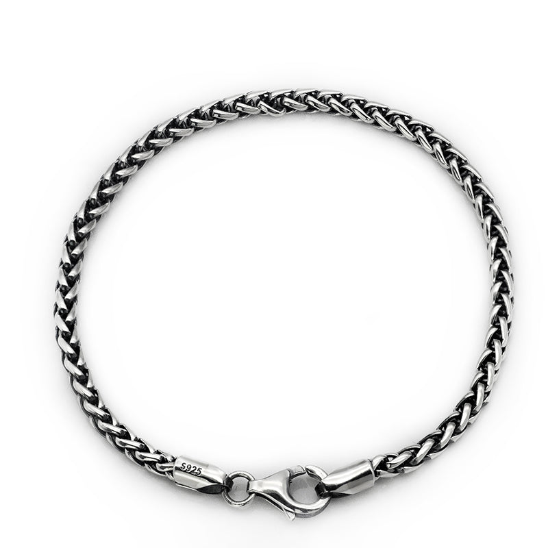 men's sterling silver distressed bracelet, view 5 - MRSLM