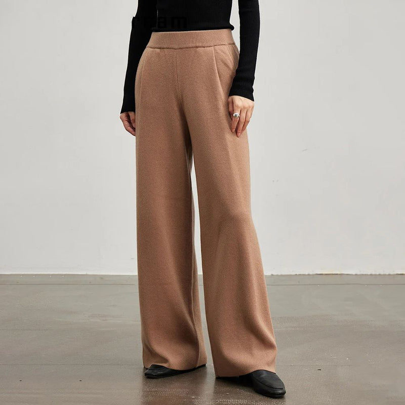 wide leg wool-blend trousers - MRSLM