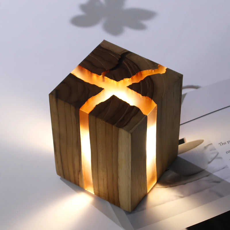 nordic solid wood led night light, view 2 - MRSLM