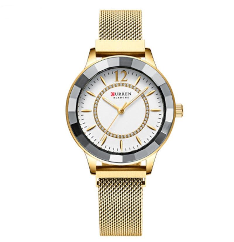 Ladies Watch Magnet Buckle Mesh Belt Fashionable and Simple