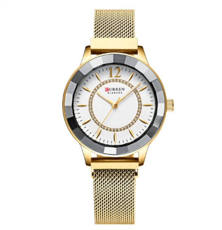 Ladies Watch Magnet Buckle Mesh Belt Fashionable and Simple