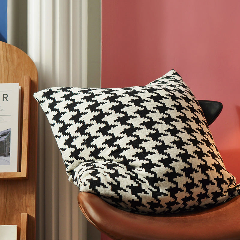 classic houndstooth throw pillow cover, view 3 - MRSLM