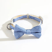 checkered pet collar with butterfly knot, view 5 - MRSLM