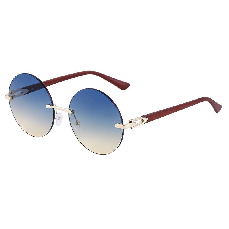 gradient rimless round sunglasses, view 9 - MRSLM
