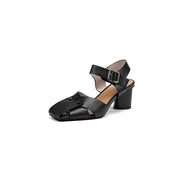 Rivet high heel leather sandals, view 4 - MRSLM