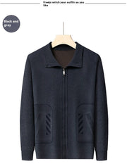 solid color knitted cardigan for men, view 9 - MRSLM