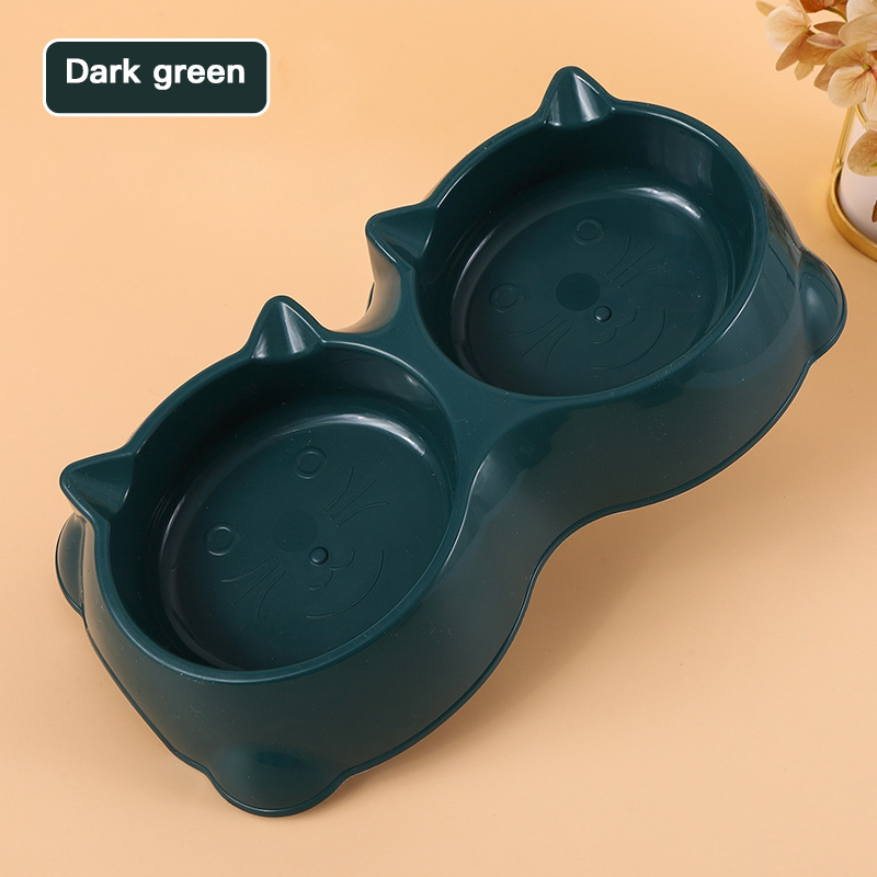Double Pet Bowl – Two-in-One Anti-Slip Food and Water Dish for Cats