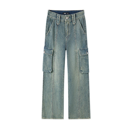 distressed wide-leg jeans, view 2 - MRSLM