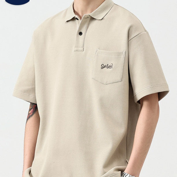 men's retro cotton polo shirt, view 2 - MRSLM