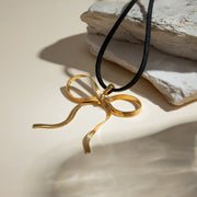 bowknot snake bone chain necklace, view 5 - MRSLM