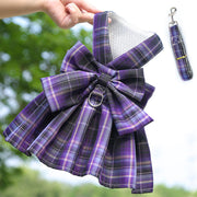 plaid dog dress harness, view 4 - MRSLM