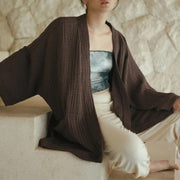 Cotton gauze open-stitch cardigan, view 2 - MRSLM