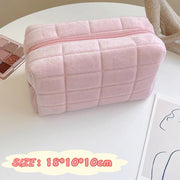 soft fur cosmetic storage bag, view 3 - MRSLM
