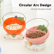 elevated tilted ceramic cat bowl, view 7 - MRSLM
