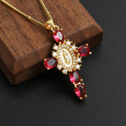 rhinestone cross pendant necklace - MRSLM