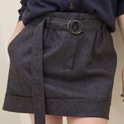 high-waist wool blend skirt, view 2 - MRSLM