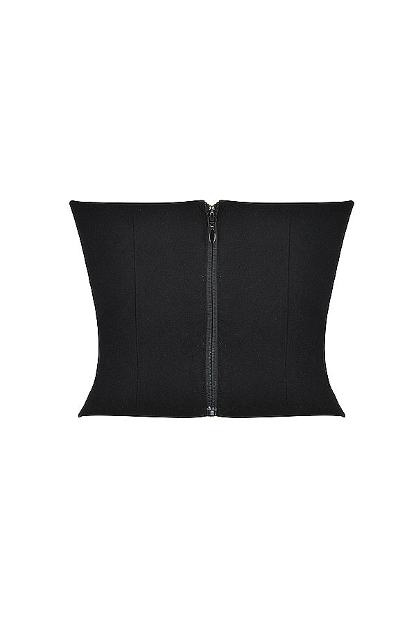deep V-neck backless crop top, view 12 - MRSLM