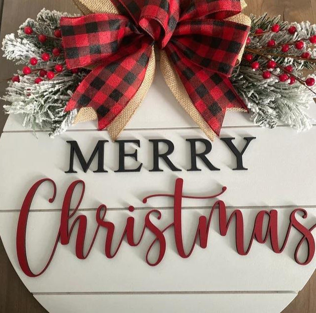 Christmas wooden board garland door decoration, view 5 - MRSLM