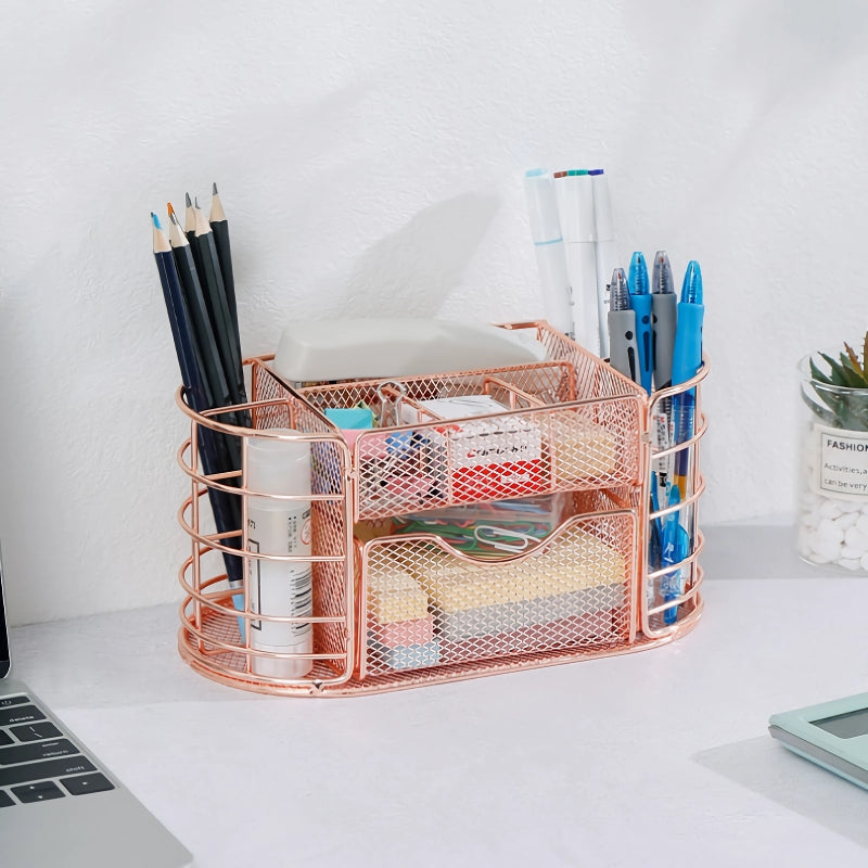 metal mesh desktop organizer, view 6 - MRSLM
