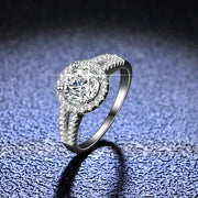 crown moissanite silver ring, view 3 - MRSLM