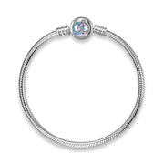 silver snake bone chain bead bracelet, view 4 - MRSLM